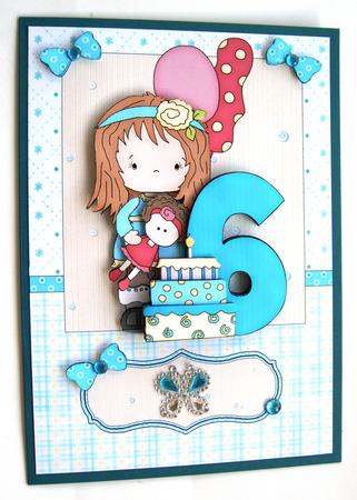 Girls Sixth Birthday Party Card Front and Decoupage - CUP532658_38 ...