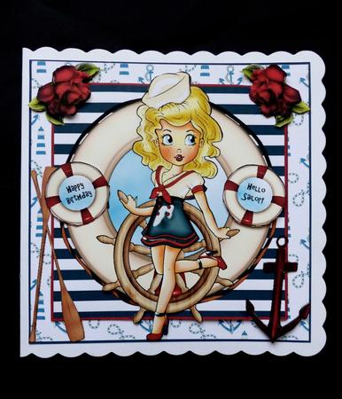 Cute Retro Little Sailor Card Front Kit - CUP624675_1483 | Craftsuprint