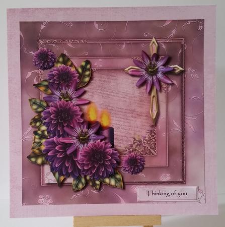 Sympathy Purple Flowers and Cross - CUP582555_936 | Craftsuprint