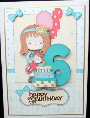 Girls Sixth Birthday Party Card Front and Decoupage - CUP532658_38 ...