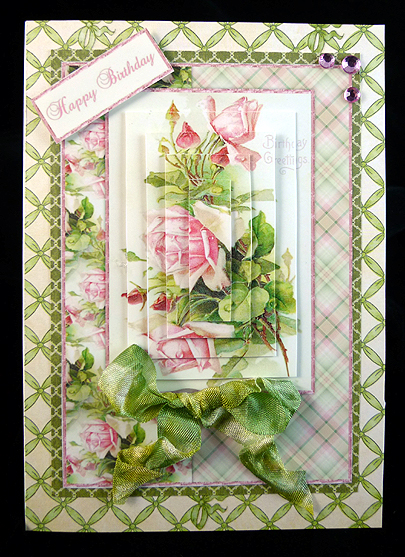 Beautiful Vintage Painted Pink Roses A5 Quick Card - CUP457712_5 ...