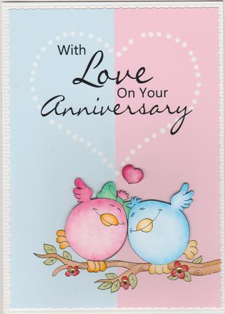 Cute Anniversary Card with Love Birds - CUP314836_1446 | Craftsuprint