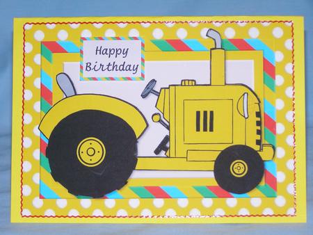 Yellow Tractor Birthday - CUP403179_874 | Craftsuprint