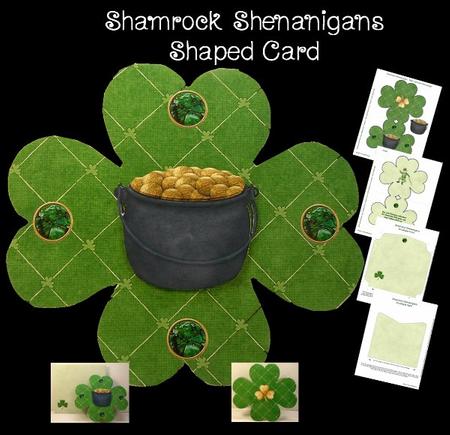 Clover Shamrock St Patrick Folded Shaped Card Template - CUP659345_2049 ...