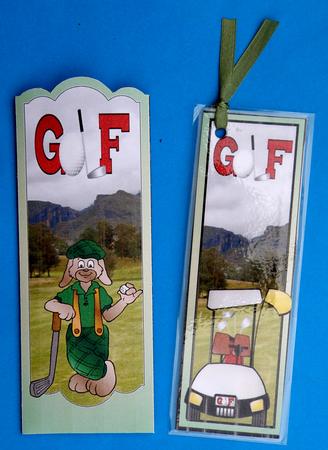 2 Golf Themed Bookmarks with Holder - CUP166003_539 | Craftsuprint