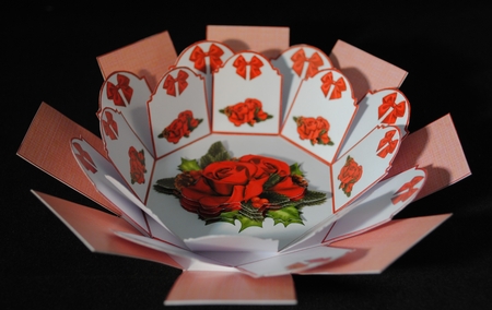 Plaid red Christmas roses exploding box card - CUP904421_20842 ...