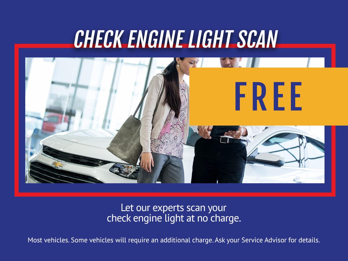 Check Engine Light Scan Service Special Coupon Feldmam Chevrolet Livonia
