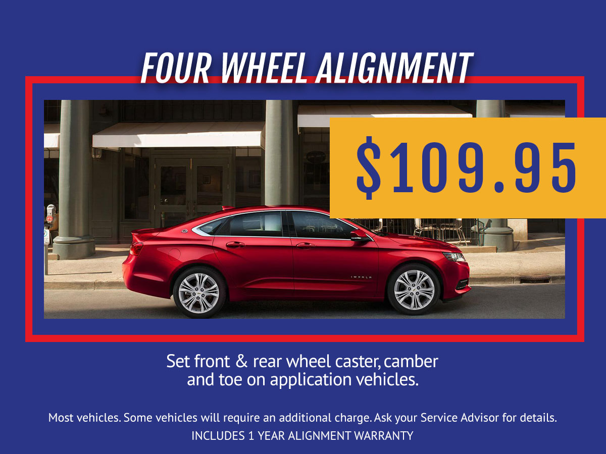 Four Wheel Alignment Service Special Coupon Feldmam Chevrolet Livonia