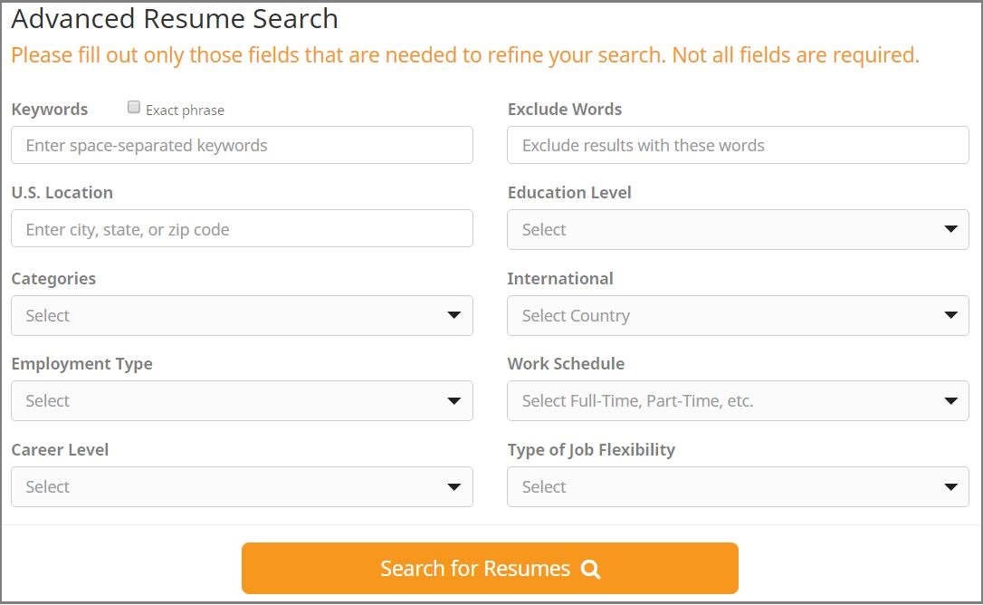 employer resume search