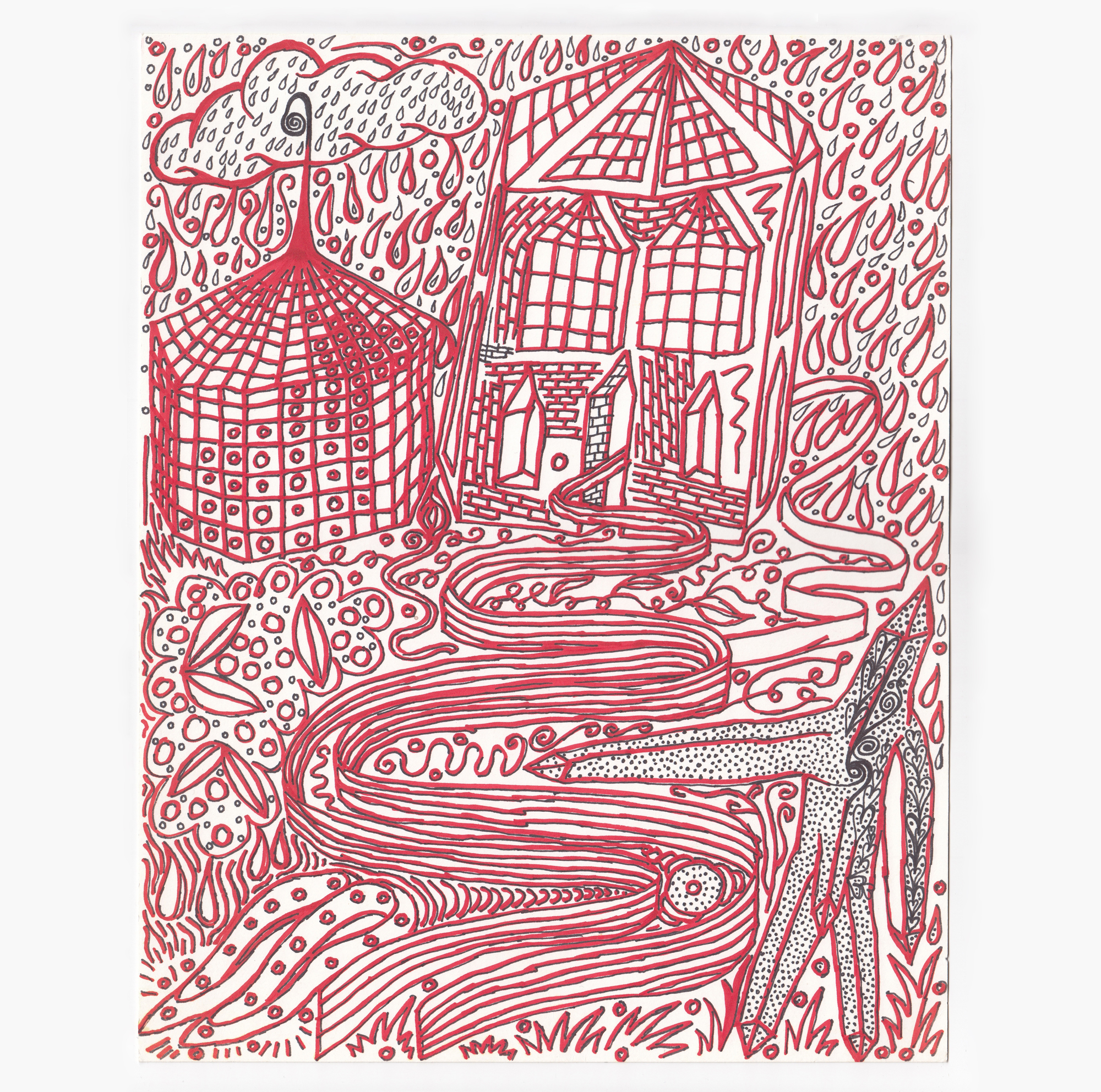 Red Brick House and Ribboned Road