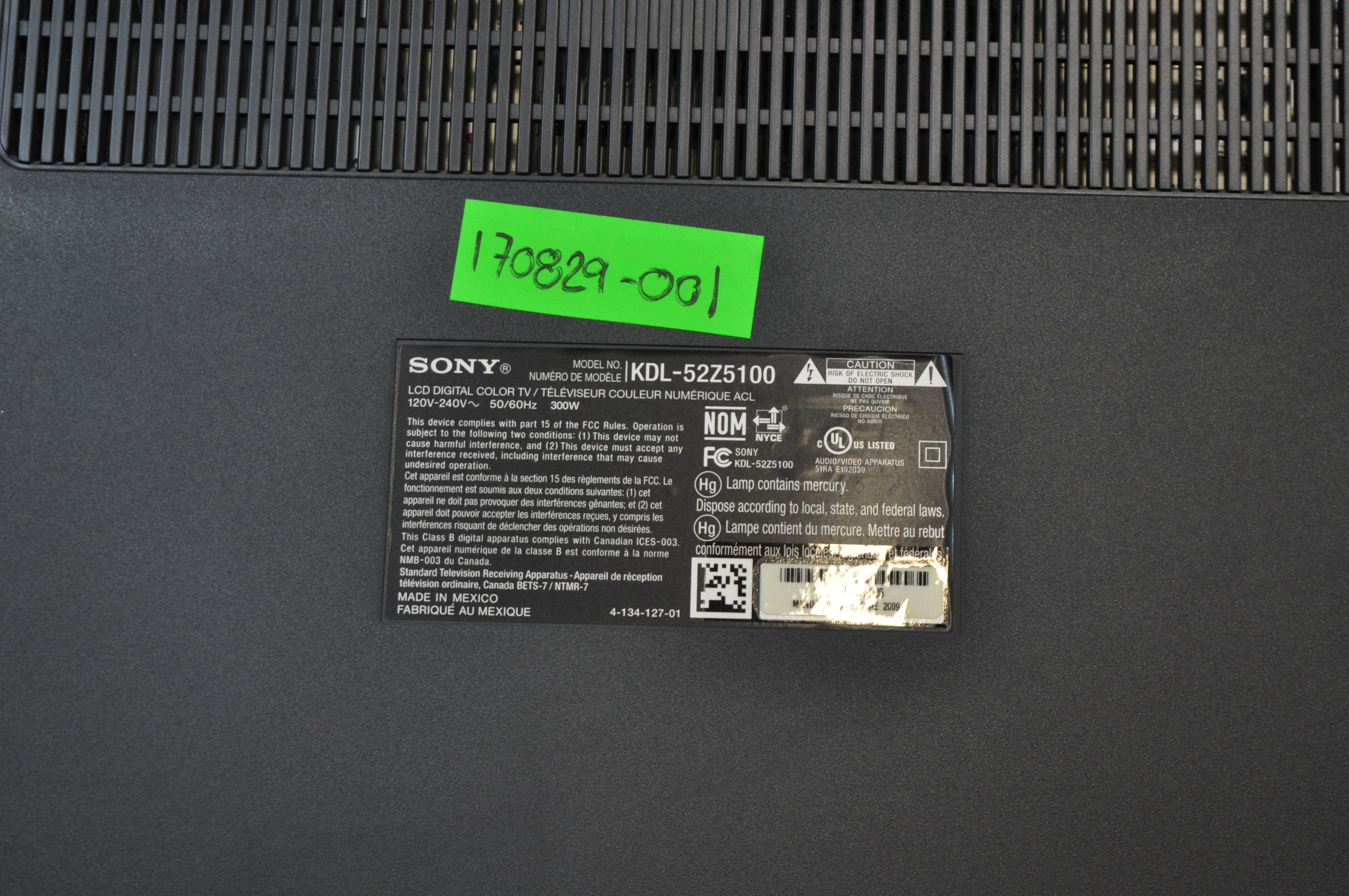 Carte d'alimentation Sony bravia KDL-52Z4500 - Photo, audio & vidéo Carte d'alimentation Sony bravia KDL-52Z4500 - Photo, audio & vidéo