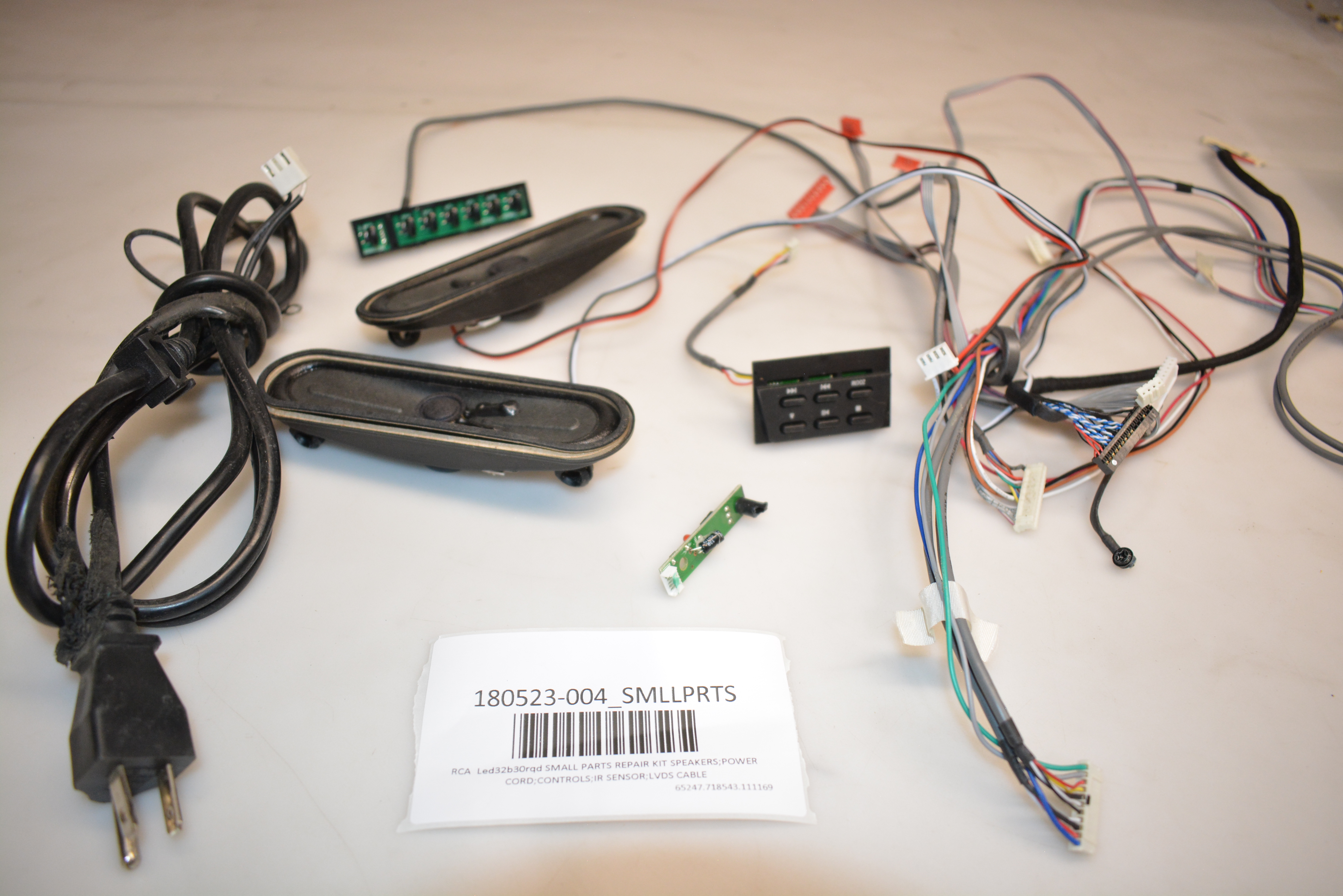 RCA LED32B30RQD SMALL PARTS REPAIR KIT SPEAKERS;POWER CORD;CONTROLS;IR