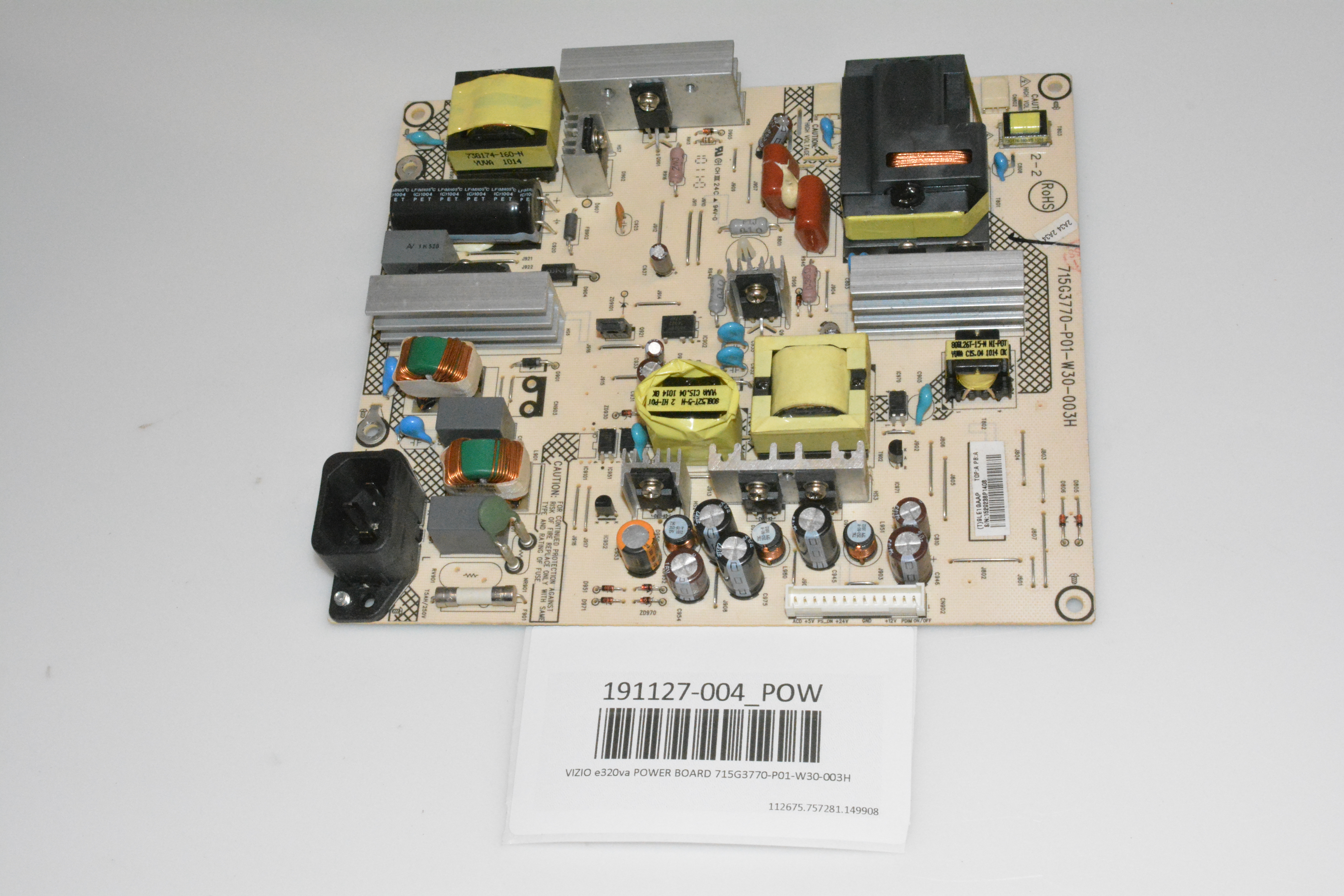 VIZIO E320VA POWER BOARD 715G3770-P01-W30-003H | eBay