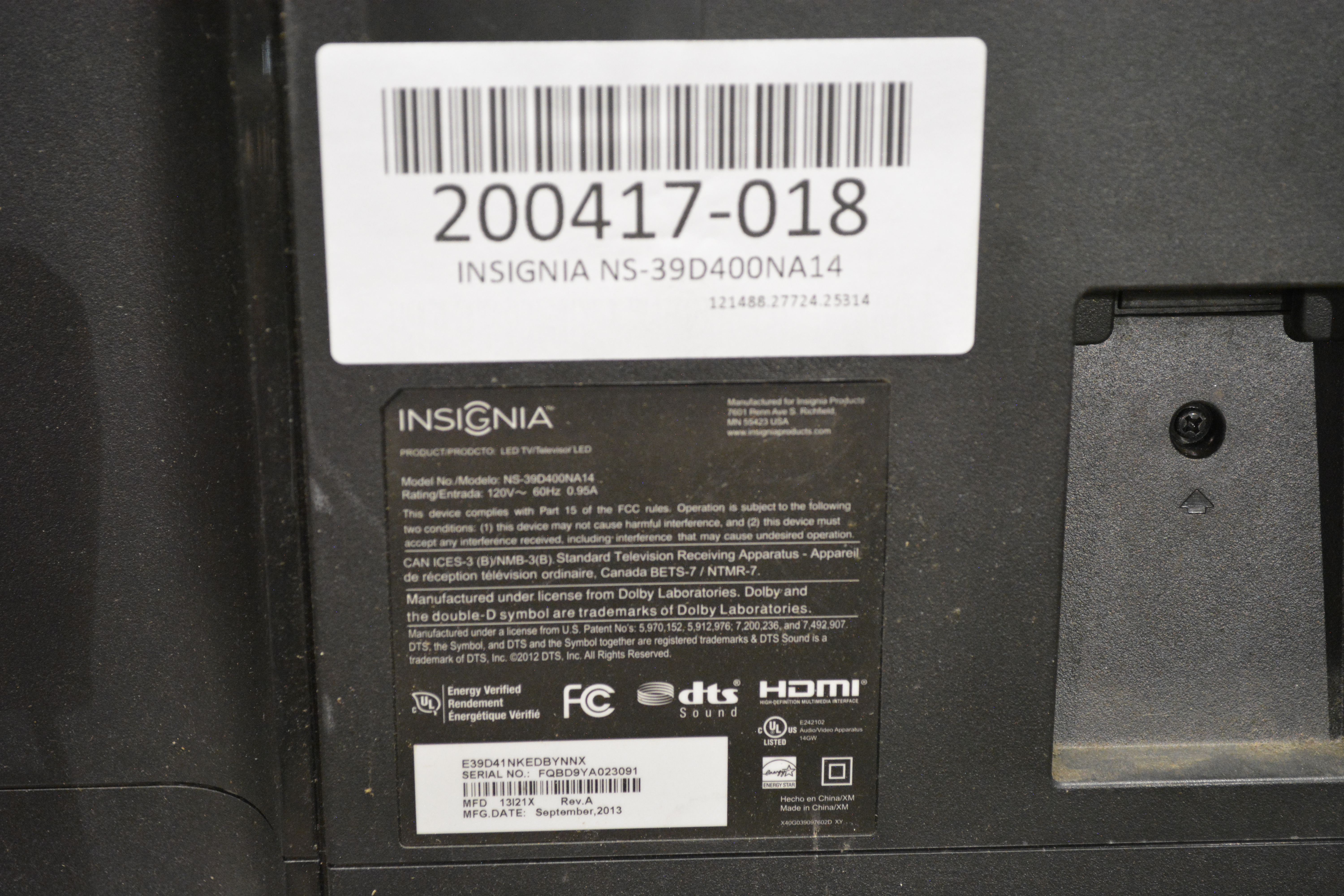 Cavo Di Alimentazione AC UpBright Per TV Insignia LED/LCD – NS-39D400NA14, NS-32DR420NA16 E Altri
