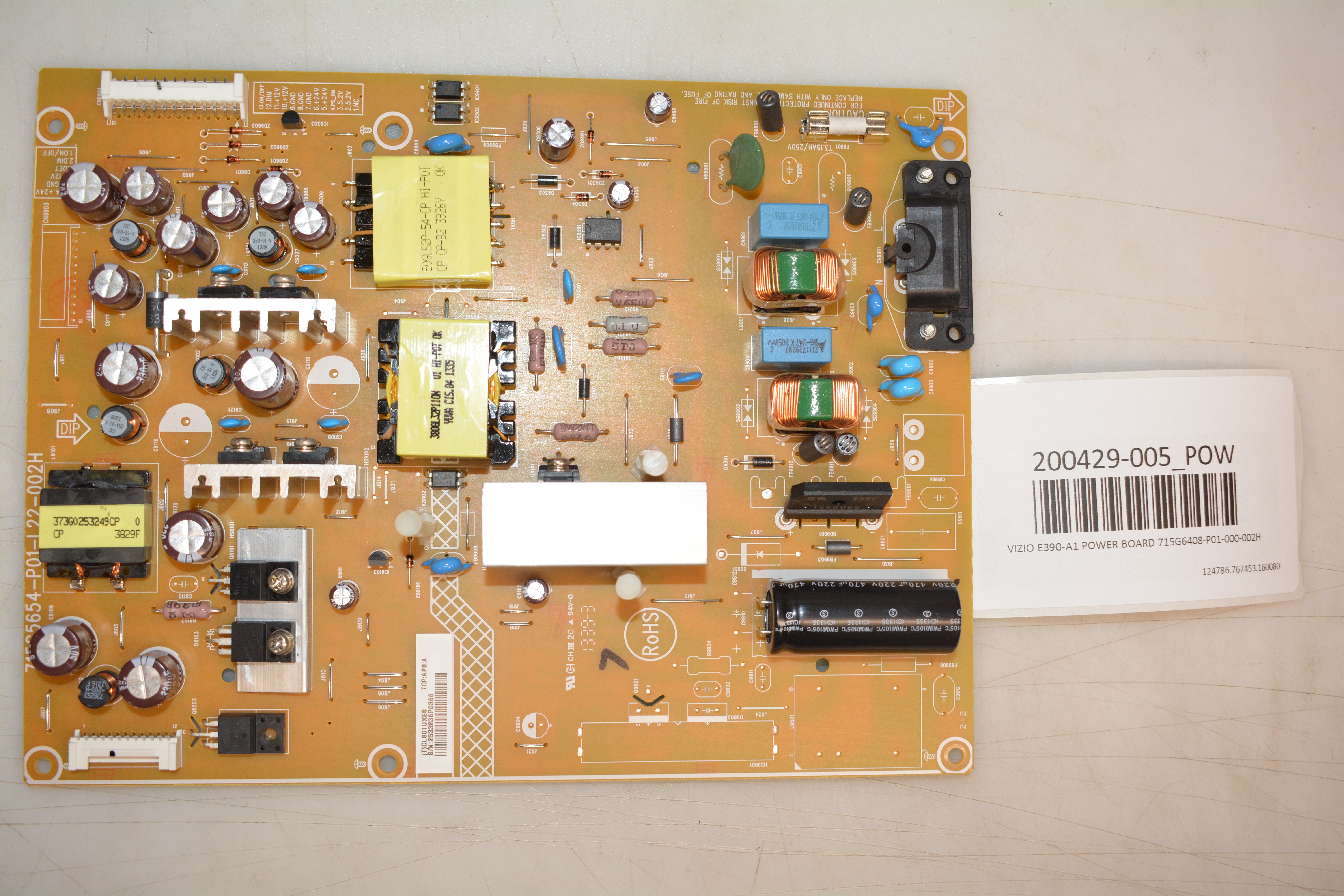 VIZIO E390-A1 POWER BOARD 715G6408-P01-000-002H | eBay