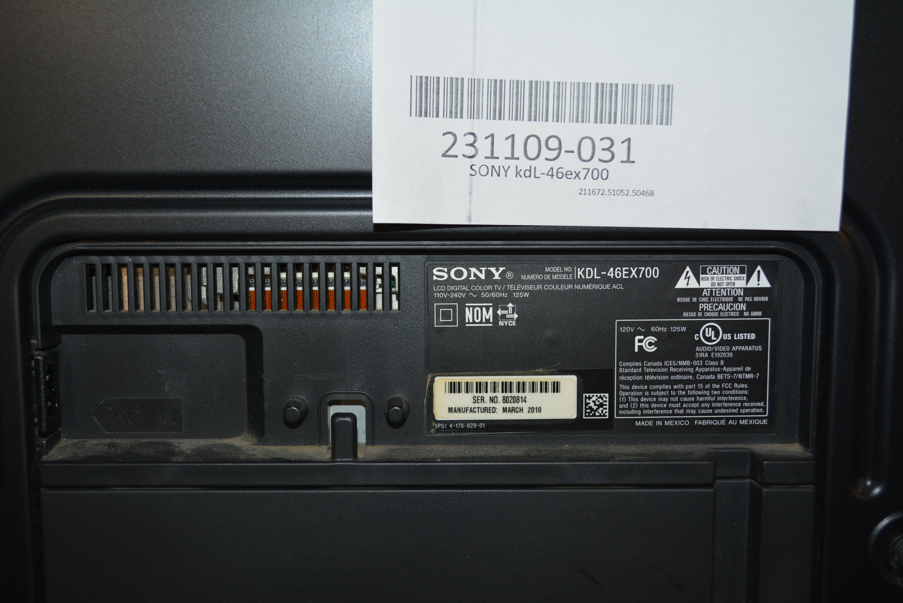 SONY KDL-46EX700 LED BACKLIGHTS TESTED WORKING