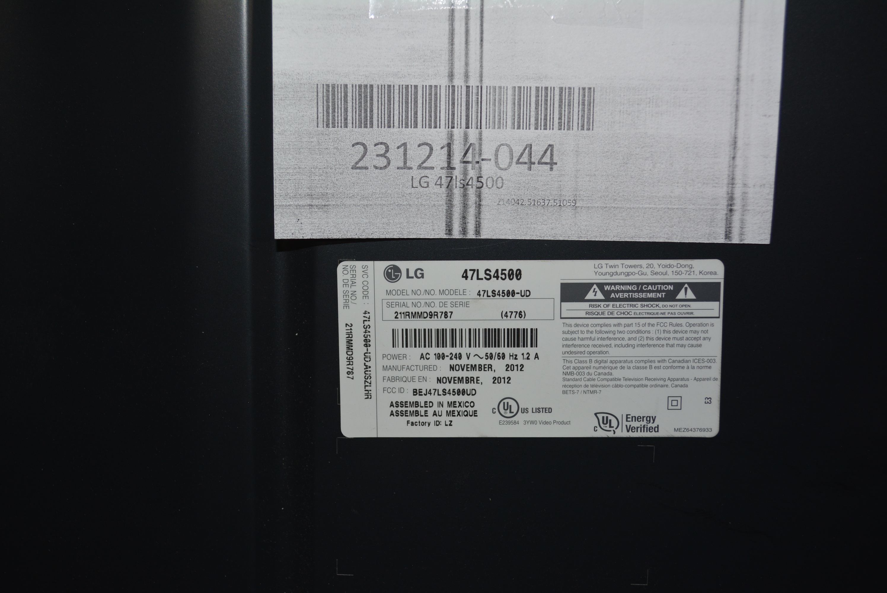 SANCAK 687. 0C-0438A LC470EUL-SFF1_ Control_ver 1.0. T-for SCHEDA