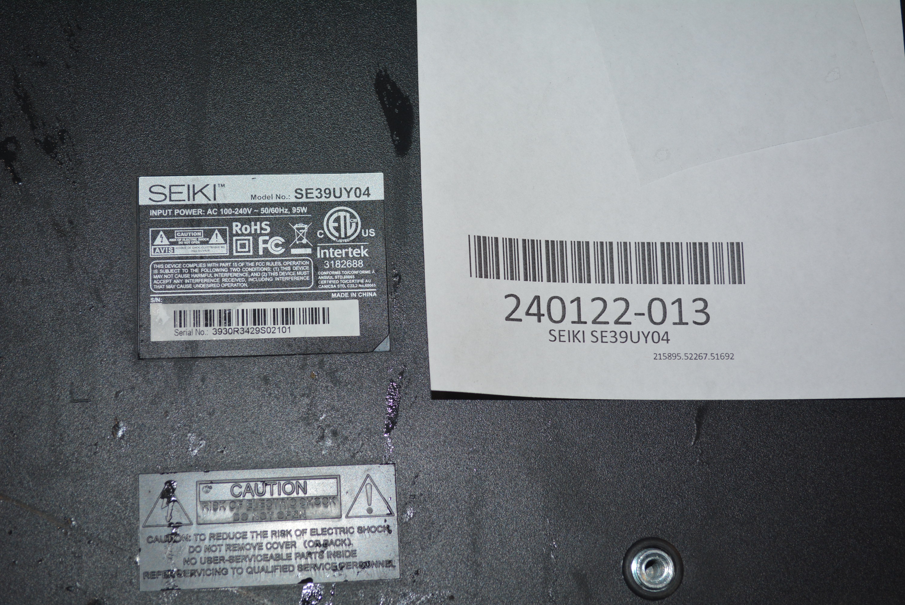 Carte Pilote LED Pour Téléviseur Seiki - Référence 27-D087014 (C390S01E01A) - Ouverte Mais Jamais Utilisée