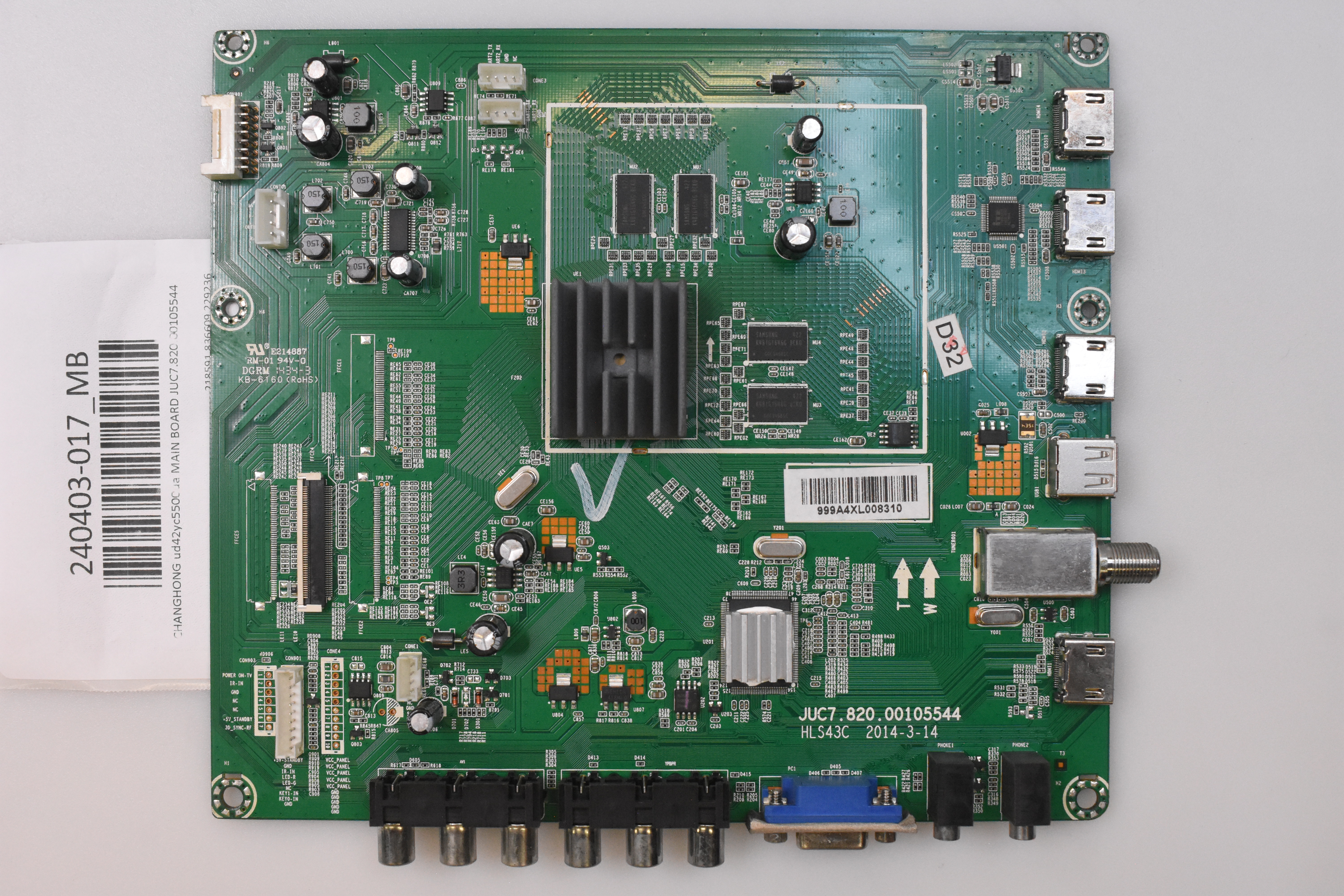CHANGHONG UD42YC5500UA MAIN BOARD JUC7.820.00105544