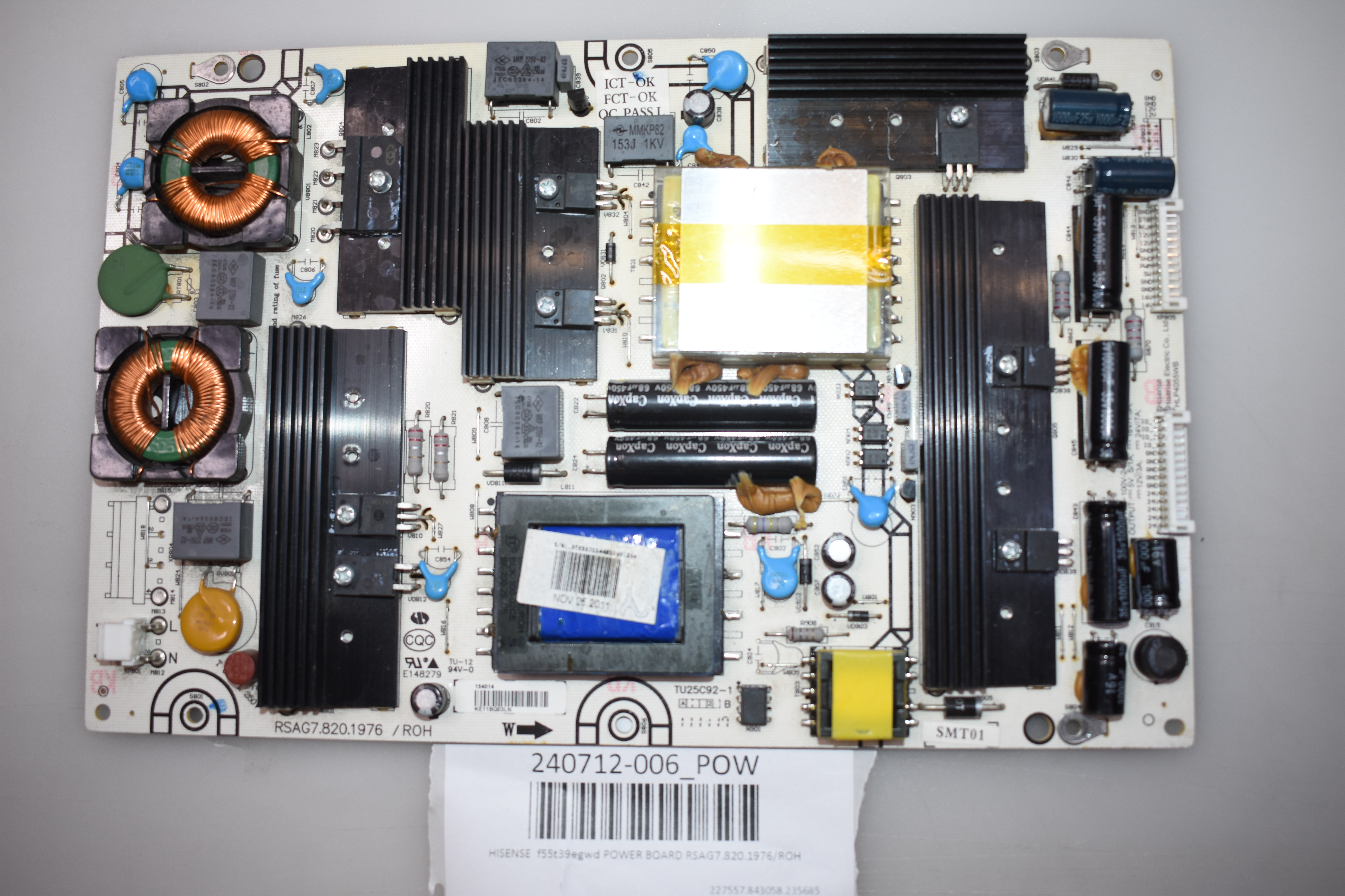 HISENSE F55T39EGWD POWER BOARD RSAG7.820.1976/ROH | eBay