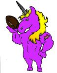 Purple muscular anthropomorphic unicorns Logo
