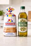 That Wonder Bread Bag and Olive Oil Treatment Logo