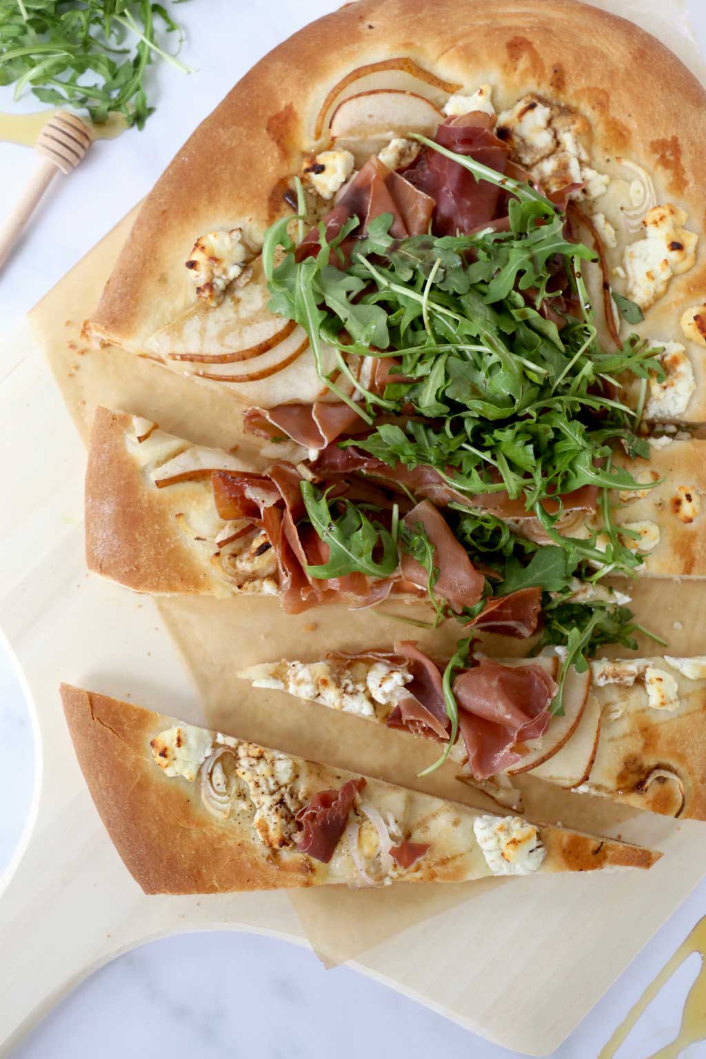 Honey, Pear and Prosciutto Pizza