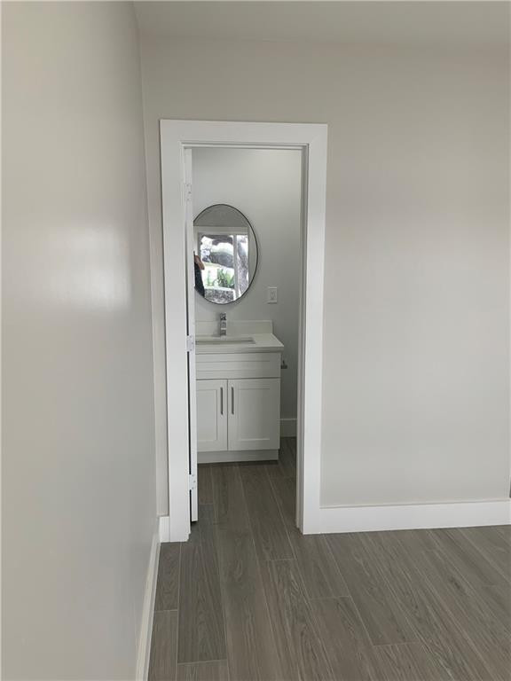 Powder bathroom in family room