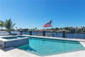 Pool, spa with the Intracostal in the background.