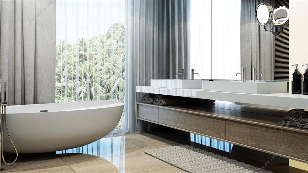 Master bathroom with soaking tub.