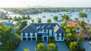 Front side of the house with lake in background