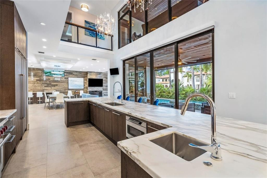 POOL AND WATER VIEW FROM KITCHEN