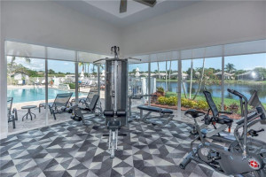 Beautiful View to Waterway and Pool at this Fitness Center Beautiful View to Waterway and Pool at this Fitness Center
