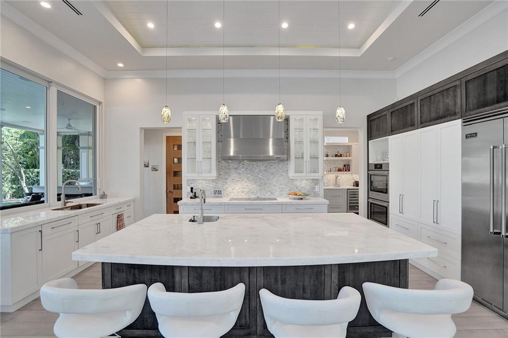 Island with Marble Counters, Vegetable Sink, Refrigerator Drawers