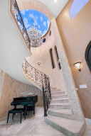 Wrought-Iron & Crema Marfil & Crystal Chandelier