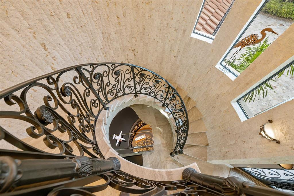 Wrought-Iron & Crema Marfil & Crystal Chandelier