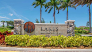 3 entrances to the Lakes at Waterway Village