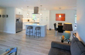 Living, dining, and kitchen make up a truly great room.