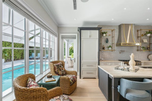 Kitchen Overlooks Beautiful Resort Style Pool