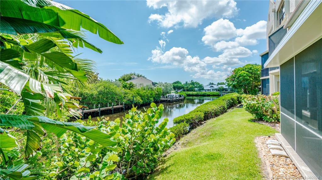 Peaceful view of canal in the back yard