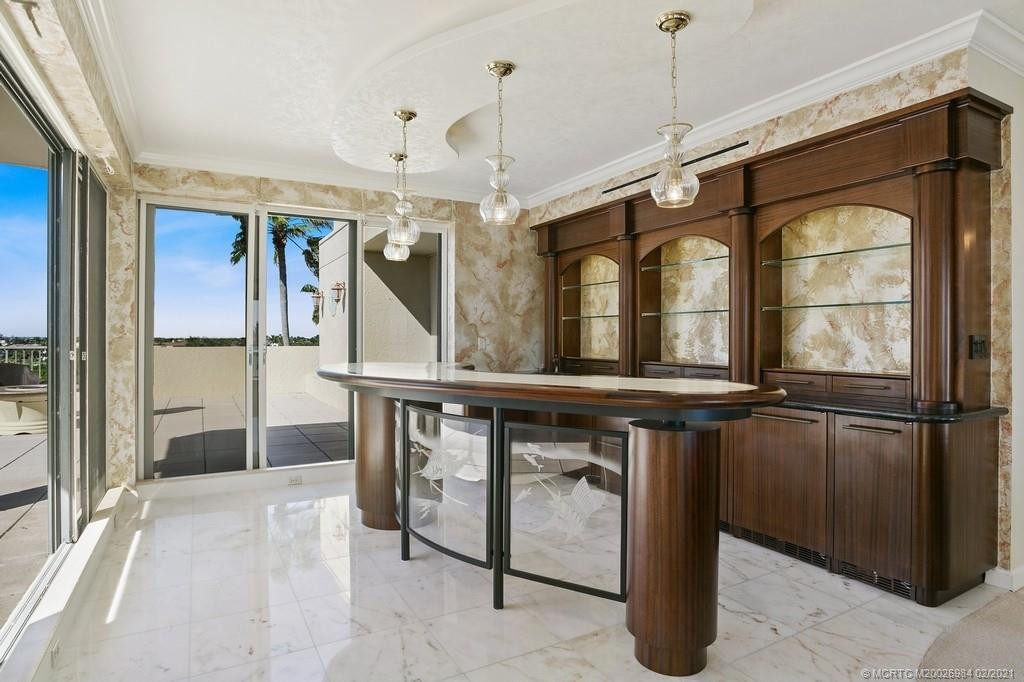 beautiful bar with sailfish etching