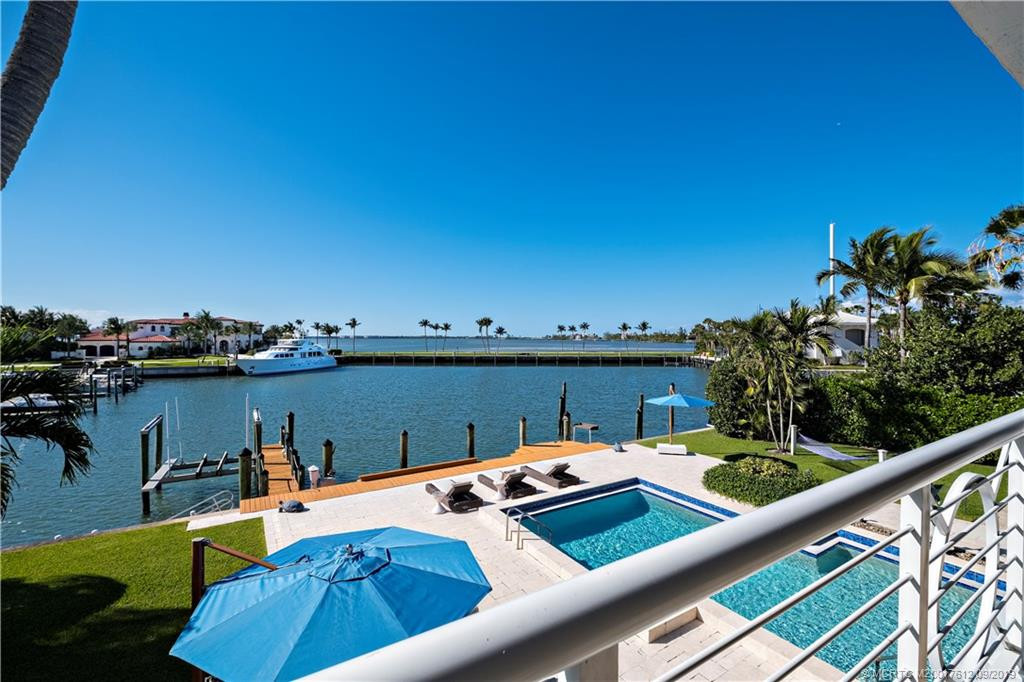 Views from private balcony off upper level VIP guest suite