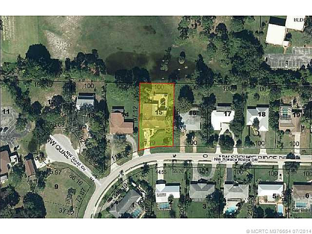 Aerial View. Large lot looking across the golf driving range and golf course in North River Shores