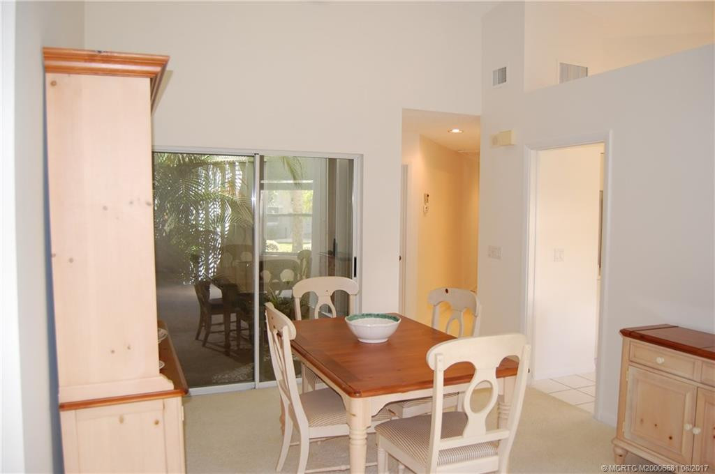 Dining Area with view of interior courtyard.