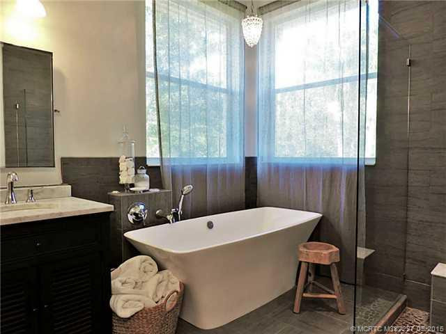 Master Bath/Spa. Victoria/Albert Limestone Soaker Tub