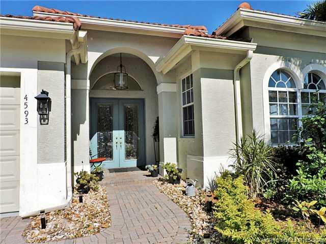 Exterior Front. Glass French Door Entry