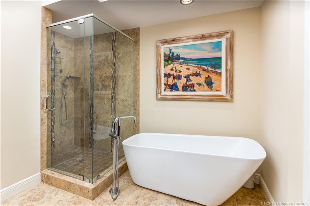 Separate tub and shower