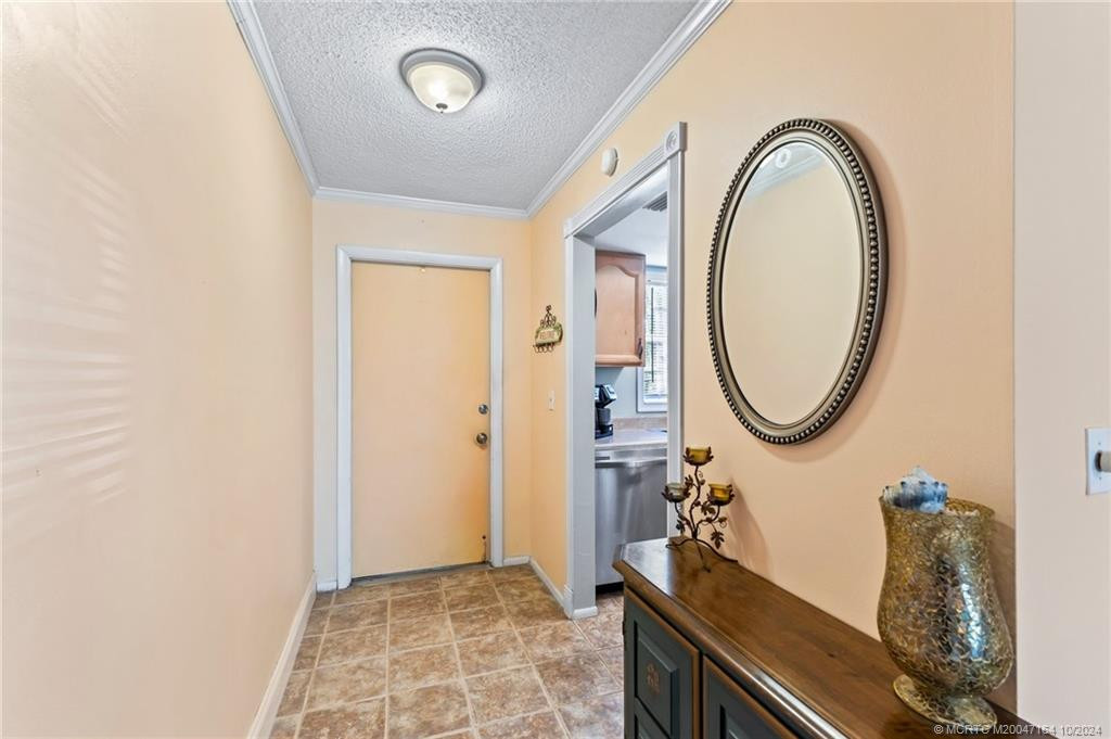 Front door and entry hallway