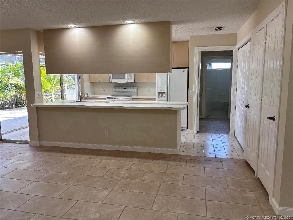 Kitchen open to living room