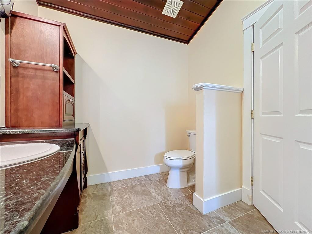 It is so large this is the other half of the bathroom. Nice cabinets for storage.